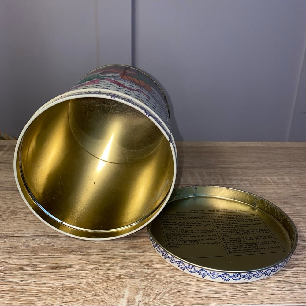 Vintage 1987 Uncle Ben’s Rice Tin Canister Kitchen Decor 7.25” Farmhouse Cottage - Picture 8 of 9